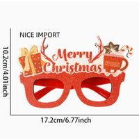 Kotak Hadiah dengan Desain Huruf Gaya Natal Perlengkapan Pesta Natal Kacamata Natal untuk Dewasa dan Anak-Anak Bingkai Kacamata Kostum Liburan