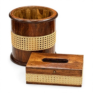 Vente flash - Porte-boîte à mouchoirs en bois artisanal de luxe, design moderne pour la table à manger, le salon et la décoration de bureau, quantité en gros - Product Image 1