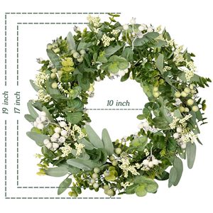 Seven Luo Eucalyptus Artificial Berry <b>Wreath</b> 18 In Plastic Home Decor <b>Door</b> Hanging <b>Easter</b> Decoration - Product Image 2