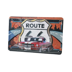 علامة مخصصة لنا الطريق 66 الرجعية خمر بالجملة علامة القصدير مستطيلة - Product Image 2