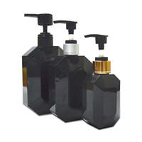 Bouteille de shampooing carrée en PET au design unique, 120 ml, 250 ml, 400 ml, avec pompe à lotion, soin des cheveux, bouteille noire, bouteilles en plastique vides