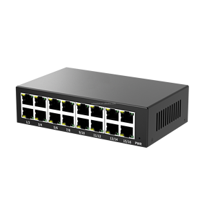 สวิตช์เครือข่ายอีเธอร์เน็ตแบบธรรมดา 16 พอร์ต 16FE ความเร็ว 10/100Mbps ตัวเรือนโลหะขนาดเล็ก ติดตั้งบนราง DIN แบบไม่ต้องจัดการ  ลดราคาพิเศษ - Product Image 1