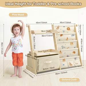 Estantería <span class=keywords><strong>Montessori</strong></span>, Estantería de Madera para Niños, Estante de Almacenamiento de Juguetes, Adecuado para Dormitorio y Sala de Estar - Product Image 3
