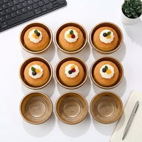 Petite boîte cylindrique jetable en plastique PP doré de qualité alimentaire pour gâteaux, contenants pour gâteaux de lune, emballage pour chaîne du froid, plateau à desserts, estampage