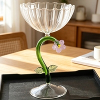 Verre à orchidée créatif fait main, grand verre sur pied pour la maison