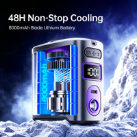 Ventilatore Portatile Senza Pale con Clip, Luce LED, Motore Brushless, Ricaricabile USB 8000mAh, Silenzioso, Flusso d'Aria Potente, Lunga Durata della Batteria