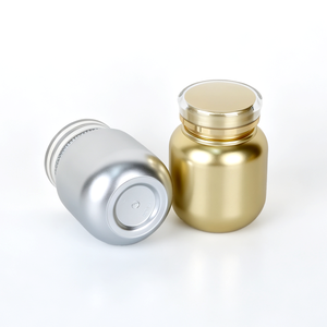 Gold Silver PET Medicine Bottle Frosted Cylindrical Pill <b>Container</b> Screw Cap <b>Tablet</b> Packaging - Product Image 1