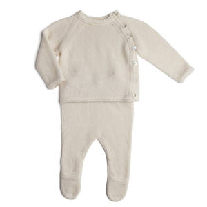 Ensemble de survêtement pour bébé en cachemire et kaschmir personnalisé, mitaine et bonnet pour nouveau-né, vente en gros - Product Image 4