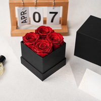 Ewige Blumenrosen-Geschenkbox, vier quadratische Boxen, hochwertiges DIY-Geschenk zum Geburtstag, Valentinstag, Großhandel