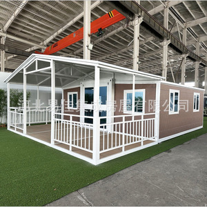 บ้านคอนเทนเนอร์แบบขยายได้ รูปทรงสี่เหลี่ยมผืนผ้า บ้านคอนเทนเนอร์พับได้ทันสมัย ความหนามาตรฐาน - Product Image 1