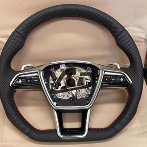 <span class=keywords><strong>Volant</strong></span> sport de luxe en cuir pleine fleur de haute qualité avec bouton de démarrage pour Audi R8 TTRS RS Series - Product Image 4