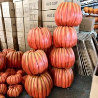 Décoration de fête d'Halloween - Article de décoration pour porche et entrée de maison - Grande citrouille en mousse de 60 cm