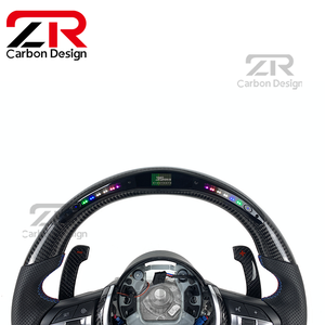 Volante de Fibra de Carbono con LED RPM para <span class=keywords><strong>BMW</strong></span> M3 M5 F06 F10 F11 F15 F16 F20 F21 F25 F30 F36 G30, Accesorios Interiores para Automóviles de Carreras - Product Image 4