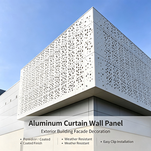 Panel de Pared Cortina de Aluminio, Revestimiento de Fachada Exterior, Grado A2, Resistente al Fuego, Decoración de Edificios - Product Image 1