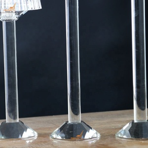 Hot Sale 3-Piece Set Clear Crystal Exquisite Candle Stand Customizable Christmas Wedding Decoration Elegant <strong>Candlestick</strong> <strong>Holder</strong> - Product Image 3