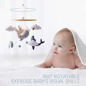 Ins berceau de bébé pendentif sensoriel jouets de dentition berceau mobile jouet décor de pépinière lit bébé enfants en peluche <span class=keywords><strong>bois</strong></span> suspendus jouets pour bébé tapis de gymnastique - Product Image 4