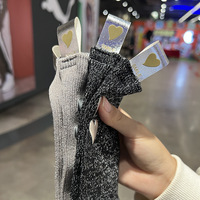 Chaussettes mi-mollet de luxe brillantes en tricot pour femme, respirantes, séchage rapide, scintillantes, pour le quotidien au printemps