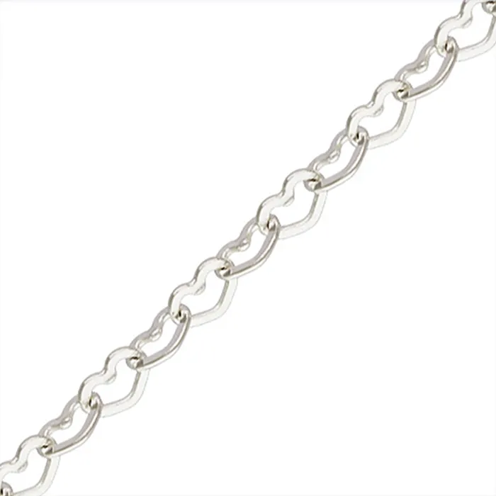 High quality 925 sterling silver heart chain 2.1mm jewelry accessories bracelet necklace chains