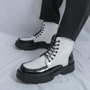 Botas de Cuero Brillante para Hombre 2026, Talla Grande, Estilo Británico, Formales y Casuales, Botas de Tobillo Altas, Zapatos de Moda para Hombre - Product Image 3