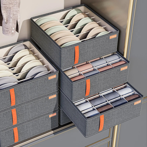 Accessoires de placard pliables multifonctionnels Organisateur Armoires de rangement pour sous-vêtements Chaussettes Tiroirs de soutien-gorge Séparateur pour armoire - Product Image 4