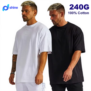 T-shirt da uomo in puro cotone 240G di alta qualità, vestibilità regolare, alla moda, a maniche corte, stampata serigraficamente, in maglia, neutra - Product Image 1