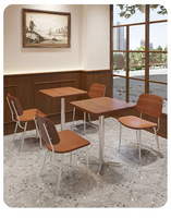Ensemble de canapés de restaurant rétro français en gros, avec table à manger et chaises à structure métallique stable, idéal pour les salons de thé et les boulangeries