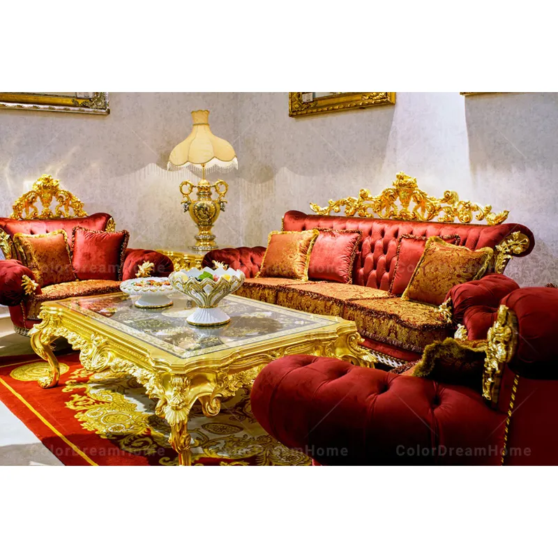 הגעה חדשה עבודת יד ריהוט רהיטים בסלון סט של ספה מלכותית ריהוט הבארוק