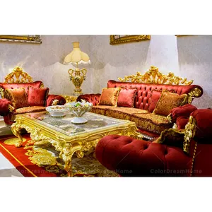 Bộ Sofa Phong Cách Hoàng Gia Baroque, Đồ Nội Thất Phòng Khách Bằng Tay