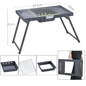 Ev paslanmaz çelik katlanabilir masa ızgara taşınabilir açık kamp barbekü ızgara piknik kullanımı kolay kömür ızgara - Product Image 5