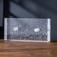 Briques de verre à bulles solides 50x100x200mm avec trous pour la décoration industrielle et l'utilisation murale