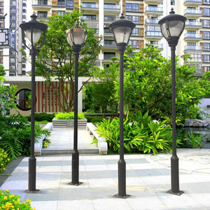 Lampadaire de jardin extérieur en fer avec abat-jour en verre LED, lumière blanc chaud doux 2700K, IP66, non-démontable, AC 220V, capteur de mouvement, alimenté par énergie solaire - Product Image 5