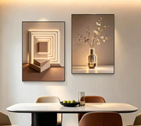 Décoration murale moderne 3D, art floral exquis et élégant, impression HD haut de gamme, peinture sur porcelaine cristalline en deux panneaux, vente en gros