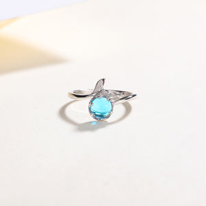 Anillo <span class=keywords><strong>de</strong></span> aleta <span class=keywords><strong>de</strong></span> delfín <span class=keywords><strong>de</strong></span> cola azul para mujer ZHILIAN, gran oferta, joyería <span class=keywords><strong>de</strong></span> eternidad femenina, piedra <span class=keywords><strong>de</strong></span> circón chapada en rodio para compromiso <span class=keywords><strong>de</strong></span> boda - Product Image 5