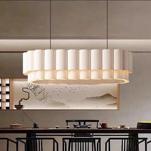 Lampada a Sospensione di Design Nordico Minimalista in Tessuto Wabi Sabi, Luce Calda Bianca per la Cura degli Occhi, Stile Vintage Francese per Ristorante e Camera da Letto - Product Image 3