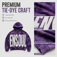 Sweat à capuche zippé oversize en molleton bouclette effet délavé tie-dye personnalisé avec grande impression frontale style streetwear pour homme OEM ODM
