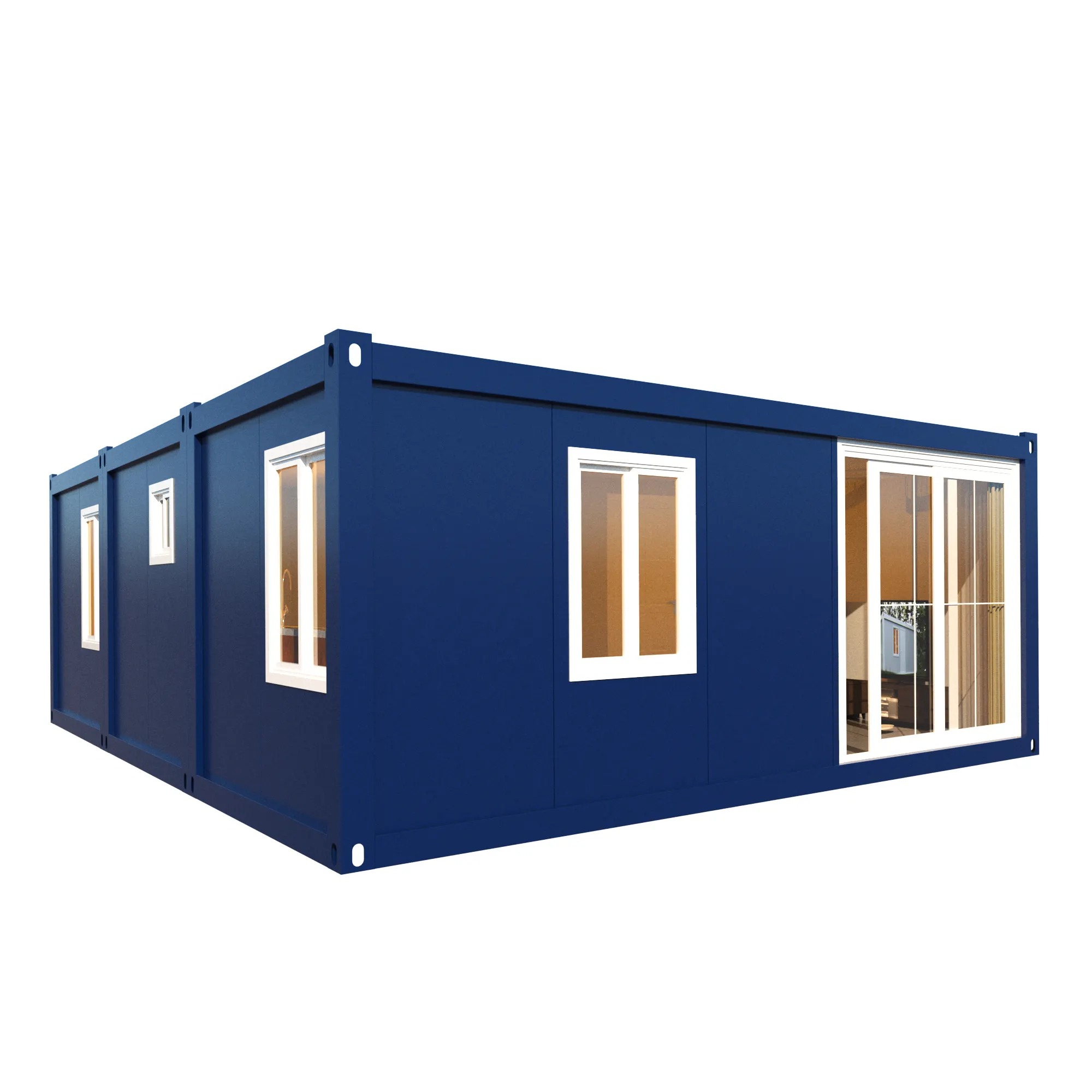 Le conteneur solaire fabriqué combiné mobile abrite une petite maison de luxe de 40 pieds préfabriquée