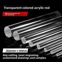 Tige acrylique transparente en verre organique, usinée sur mesure par extrusion, grand diamètre, cylindre solide en cristal, guide de lumière, découpe PMMA