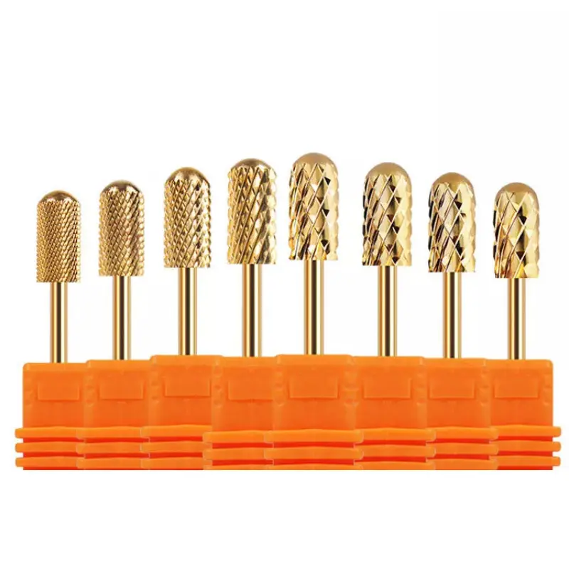 3/32" nail drill bit Gold Crystal Large Burr Bits Smooth Top Large Barrel Tungsten Bit 3xc xxxxc Electric File