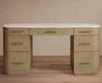 Meubles de bureau de style américain moderne et luxueux, tables de bureau en bois massif de chêne, bureaux avec plateau en marbre