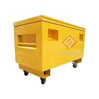 Boîtes à outils à rouleaux en aluminium robustes d'usine professionnelle jaune métallique avec roues Support OEM personnalisé