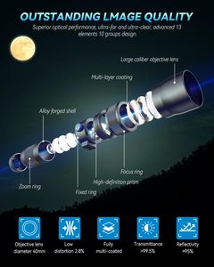 Lente Teleobjetivo de Alta Definición con Zoom de 20-60X, Telescopio Monocular con Trípode y Soporte para Teléfono para Smartphones - Product Image 2