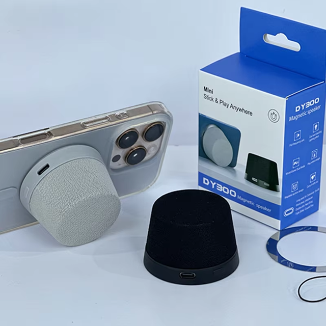 Mini Magnetic Speaker DY300 Super Bas TYPE C Port 5W Fabric Speaker Can Customized Portable Speaker with Strap