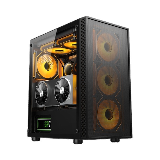Micro ATX PC Case Tempered Glass Side Panel Supports 325mm GPU 8 Fan Positions 2 HDD 2 SSD 4 Slots