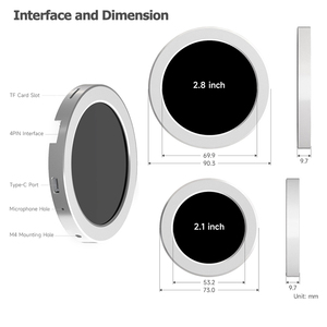 2.1/ 2.8 pouces <span class=keywords><strong>PC</strong></span> Stat Display USB Drive-Free Water-Cooled System Monitor Sensor Panel Round Secondary Screen avec Sound Pickup - Product Image 5