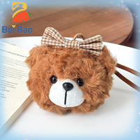 Porte-clés en peluche personnalisé avec logo, mini-ours en peluche de 4 pouces, jouet porte-clés mignon, accessoire de sac pour cadeau d'anniversaire, en stock, vente chaude