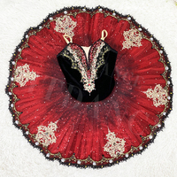 T0943 Service Personnalisé – Jupe Rouge Classique pour Adultes et Enfants, Tenue de Danse Scénique, Tutu de Ballet Professionnel pour Compétition