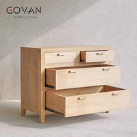 Armoires de rangement intérieures en bois massif de style scandinave de la série Nordic, 4 tiroirs pour les chambres à coucher, les salons, les hôtels commerciaux