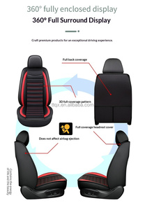 Fundas de Asiento de Coche de Cuero Rojo, Completas, de Lujo, Duraderas, para Todas las Estaciones, Cómodas, para <span class=keywords><strong>Hyundai</strong></span> Elantra, Tucson, <span class=keywords><strong>Kona</strong></span>, I20, I30 - Product Image 3