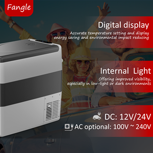 Compresor de CA CC de 50L, luz interna para fiesta, manija de pantalla de doble zona, Mini refrigerador de refrigeración para coche, 1 unidad - Product Image 5