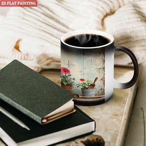 Taza de Cerámica de 11 oz, Negra Esmerilada, Sensible al Calor, Personalizable con Arte, Taza para Regalo - Product Image 3